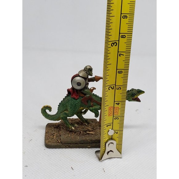 Ogre Warrior Riding On Dinosaur Figurine On Stone Slate Game Piece - Picture 10 of 12